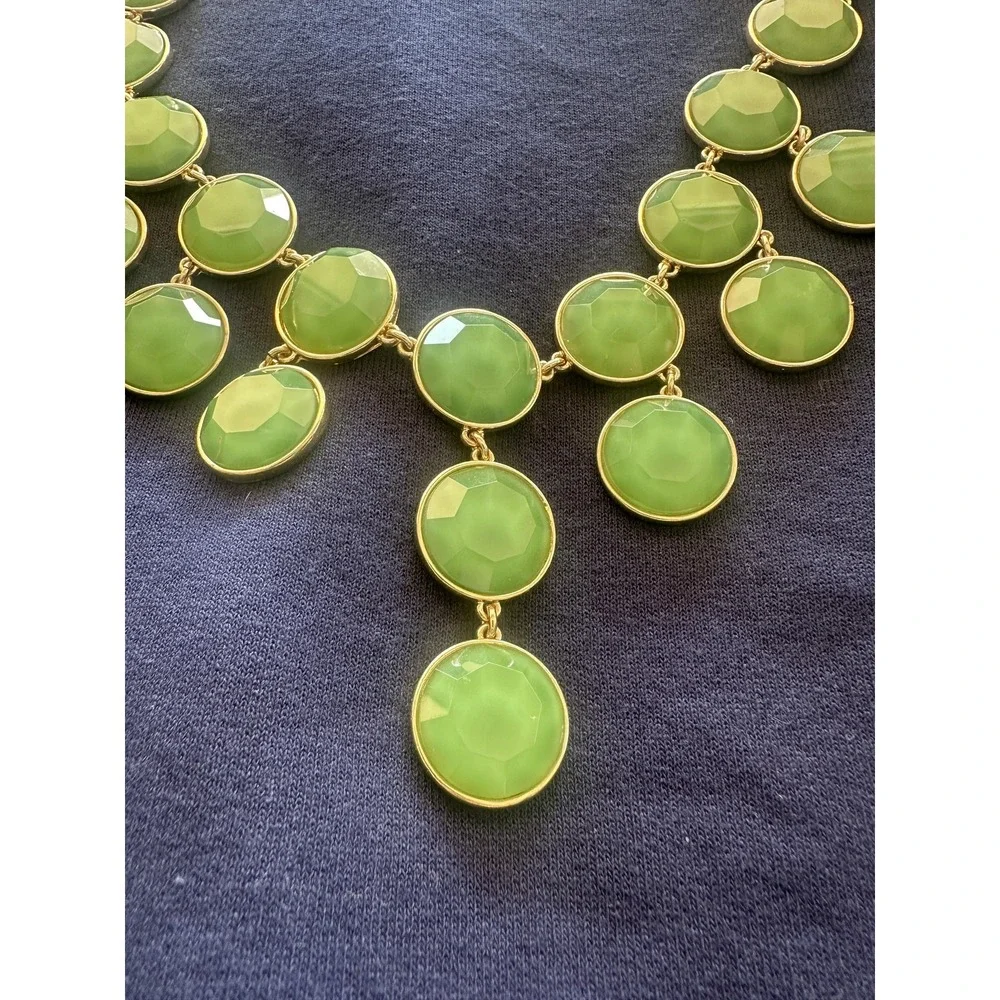 Banana‎ Republic Statement Necklace Faceted Stones Gold Tone Adjustable Chain 21
